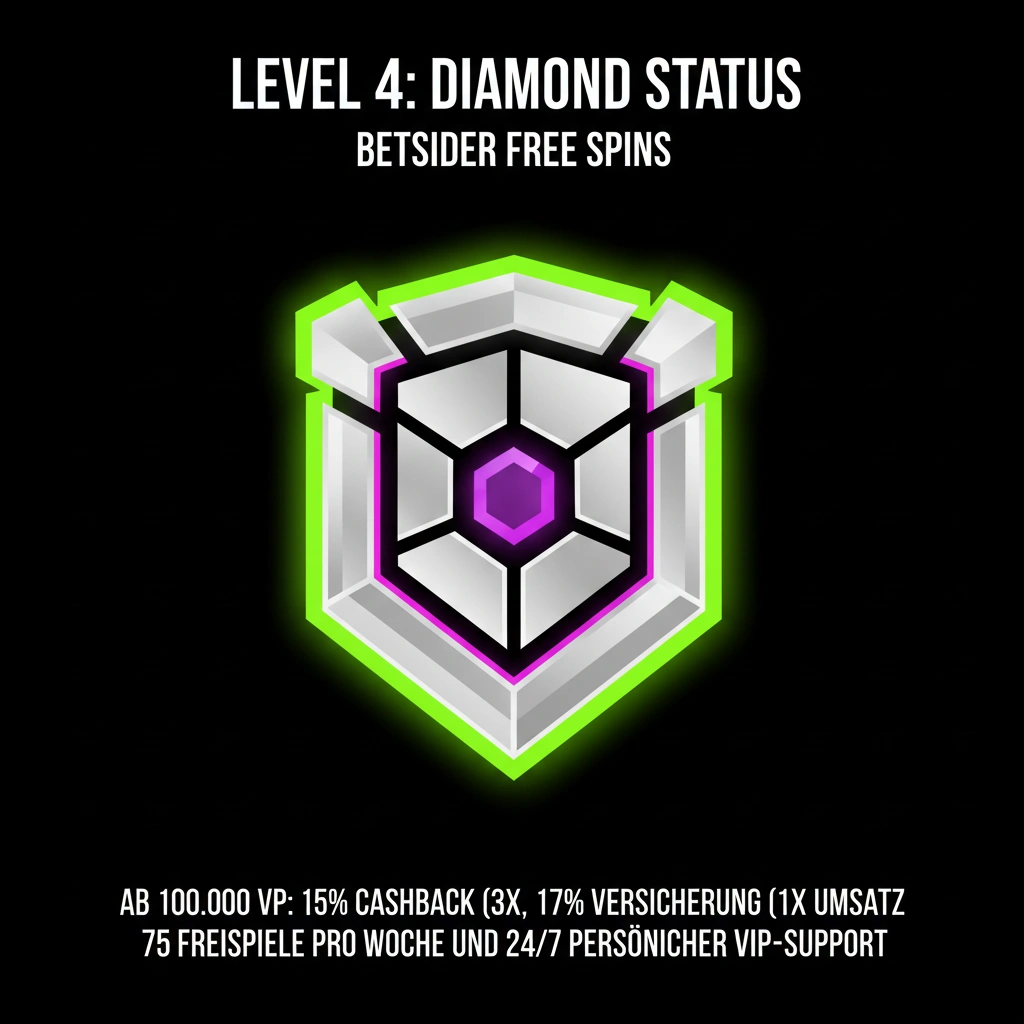 Diamant-Stufe mit 75 Freispielen und persönlichem Manager