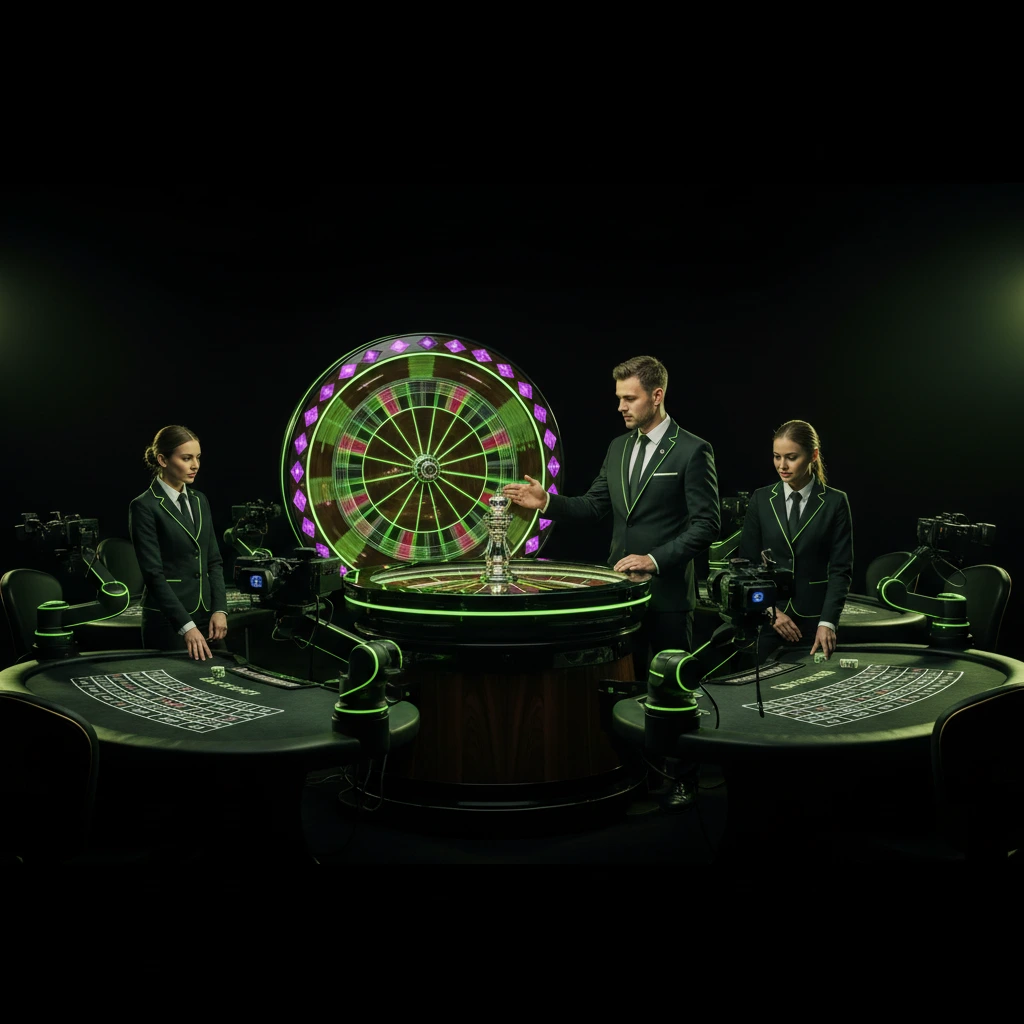 Studiotisch von Betsider Live Roulette mit mehreren Kameras